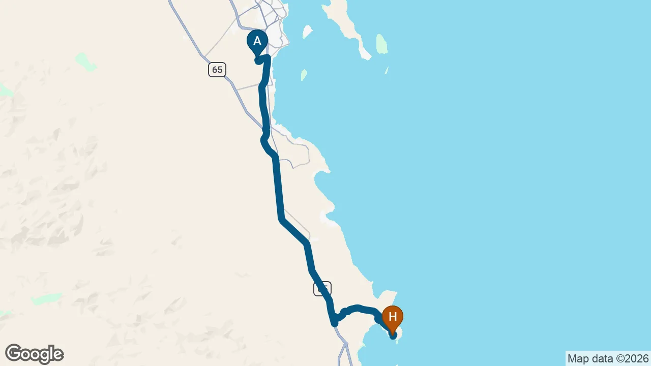 Driving route from Hurghada Airport to ROBINSON Soma Bay